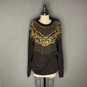 Vintage Black and Gold Deco Sweater